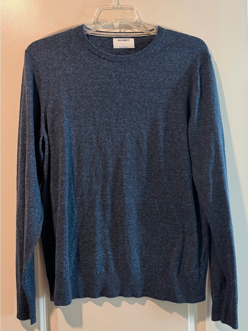 Old Navy Men's Dark Heather Blue Crewneck Pullover
